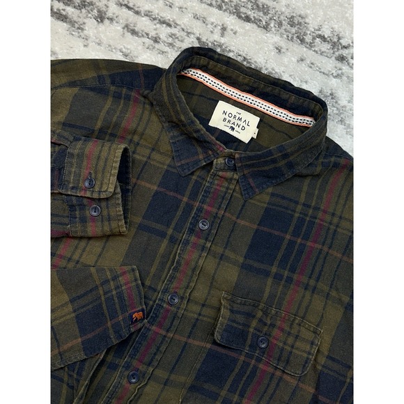 Normal Other - THE‎ NORMAL BRAND Mountain Regular Fit Flannel Shirt In Green Plaid Size Large